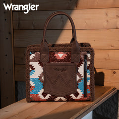 Wrangler Aztec Sherpa Trim Crossbody Purse