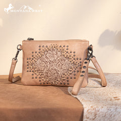 Montana West Tooled Studded Crossbody