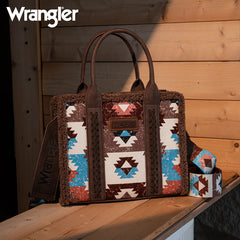 Wrangler Aztec Sherpa Trim Crossbody Purse