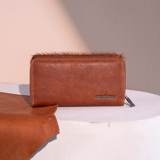 Trinity Ranch Hair-On Cowhide Saddle Shape Collection Wallet