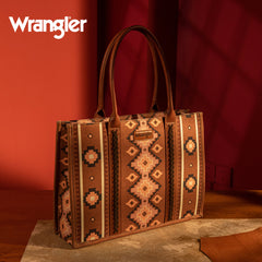 Wrangler Aztec Southwestern Pattern Dual Sided Print Canvas Tote/Crossbody Bag Collection - Cowgirl Wear