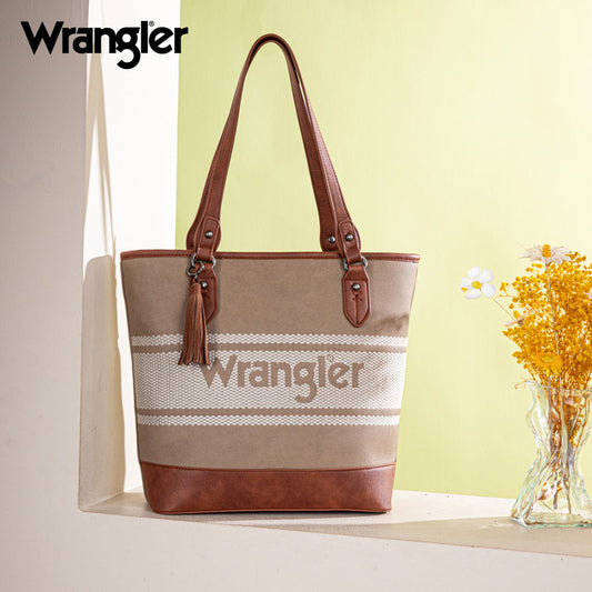 Wrangler Logo Waxed Canvas Tote