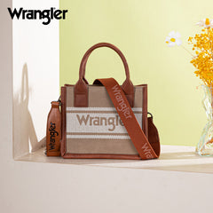 Wrangler Leather Trim Canva Crossbody Tote Bag