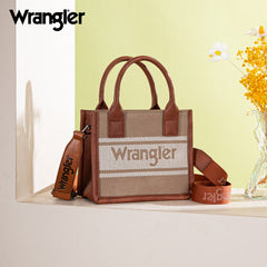 Wrangler Leather Trim Canva Crossbody Tote Bag