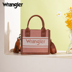 Wrangler Leather Trim Canva Crossbody Tote Bag