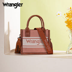 Wrangler Leather Trim Canva Crossbody Tote Bag