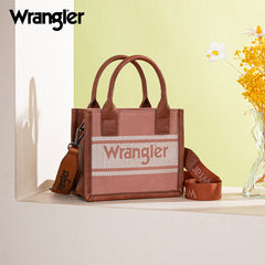 Wrangler Leather Trim Canva Crossbody Tote Bag