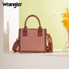 Wrangler Leather Trim Canva Crossbody Tote Bag