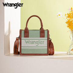 Wrangler Leather Trim Canva Crossbody Tote Bag