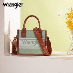 Wrangler Leather Trim Canva Crossbody Tote Bag