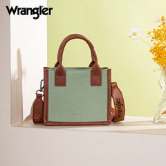 Wrangler Leather Trim Canva Crossbody Tote Bag