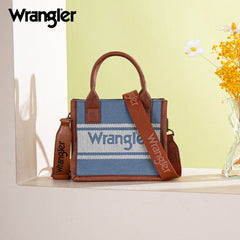 Wrangler Leather Trim Canva Crossbody Tote Bag