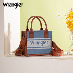 Wrangler Leather Trim Canva Crossbody Tote Bag