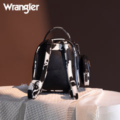 Wrangler Cow Print  Decorated Zipper Mini Backpack