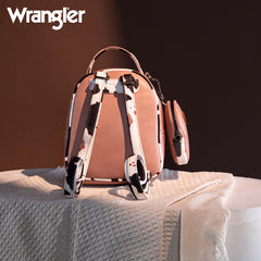 Wrangler Cow Print  Decorated Zipper Mini Backpack