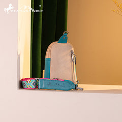 Montana West  Embroidered Canvas Sling Bag