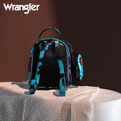 Wrangler Cow Print  Decorated Zipper Mini Backpack