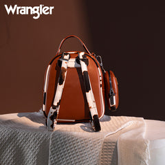 Wrangler Cow Print  Decorated Zipper Mini Backpack