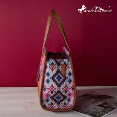 2024 New Montana West Allover Aztec Distressed Tote/Crossbody Canvas Bag