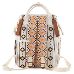 2024 New Wrangler Aztec Southwestern Pattern Dual Sided Print Multi-function Backpack-TAN