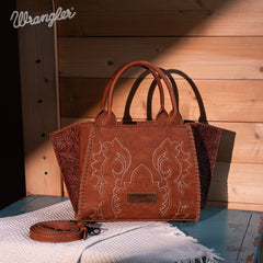 Wrangler Embroidered Boot Scroll Tote Bag