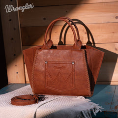 Wrangler Embroidered Boot Scroll Tote Bag