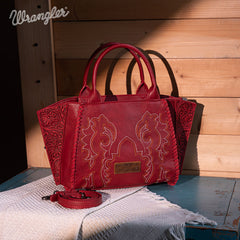 Wrangler Embroidered Boot Scroll Tote Bag