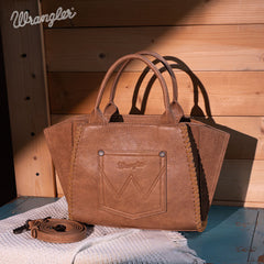 Wrangler Embroidered Boot Scroll Tote Bag