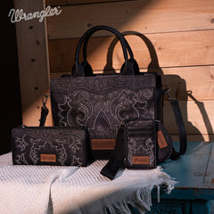 Wrangler Embroidered Boot Scroll Crossbody Purse Set