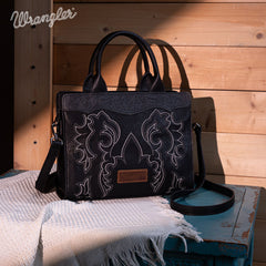 Wrangler Embroidered Boot Scroll Crossbody Purse Set