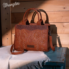 Wrangler Embroidered Boot Scroll Crossbody Purse Set