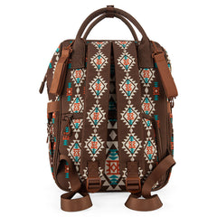 2024 New Wrangler Aztec Southwestern Pattern Dual Sided Print Multi-function Backpack-COFFEE