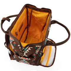 2024 New Wrangler Aztec Southwestern Pattern Dual Sided Print Multi-function Backpack-COFFEE