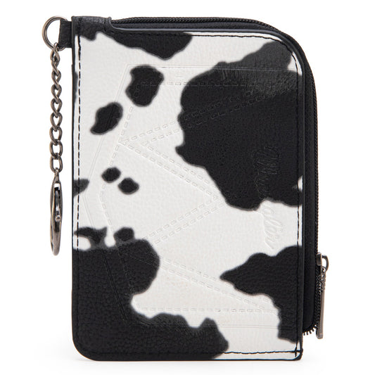 Wrangler Cow Print Mini Zip Card Case