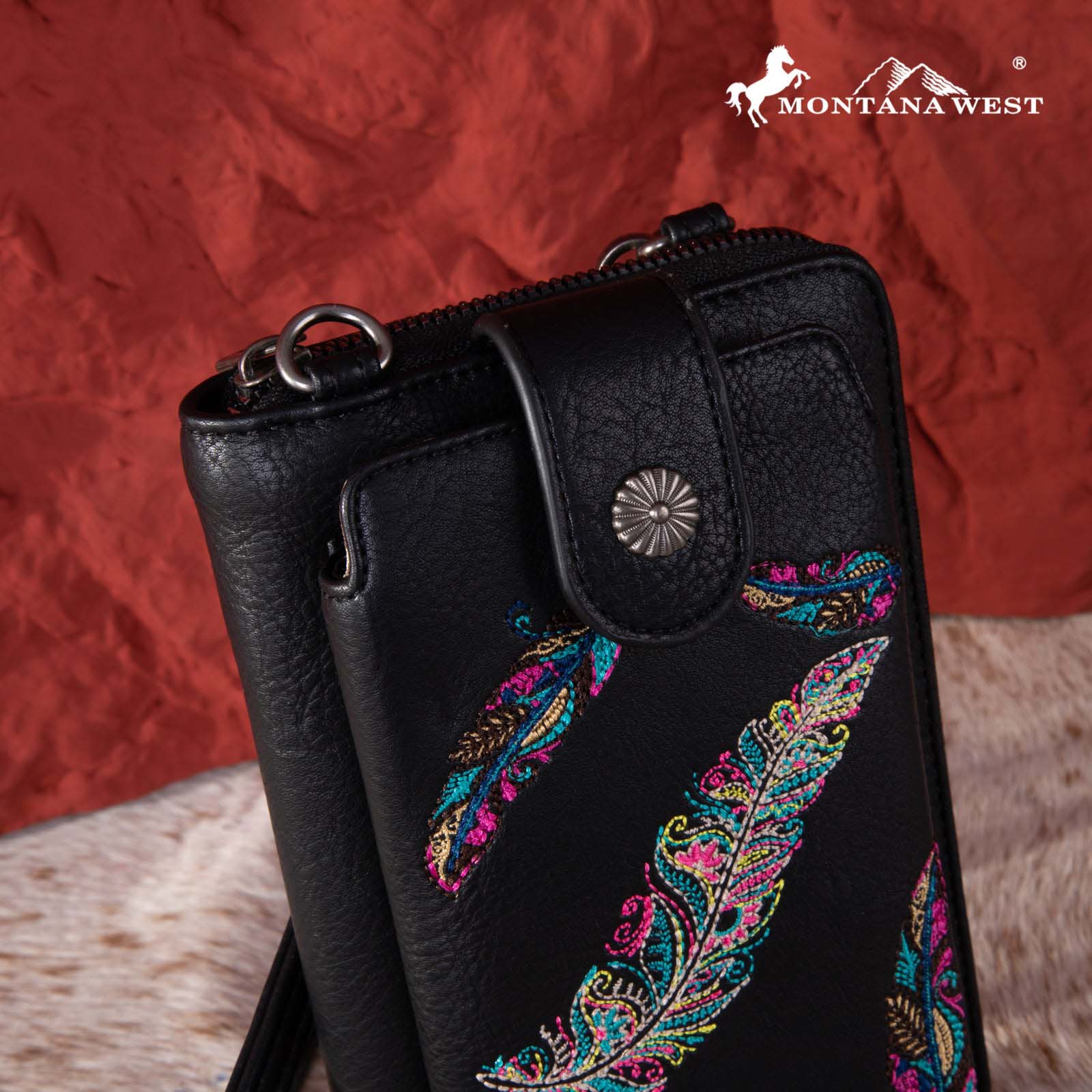 Montana West Embroidered Collection Phone Wallet/Crossbody