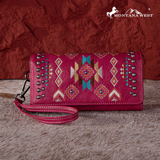 Montana West Embroidered Collection Wallet