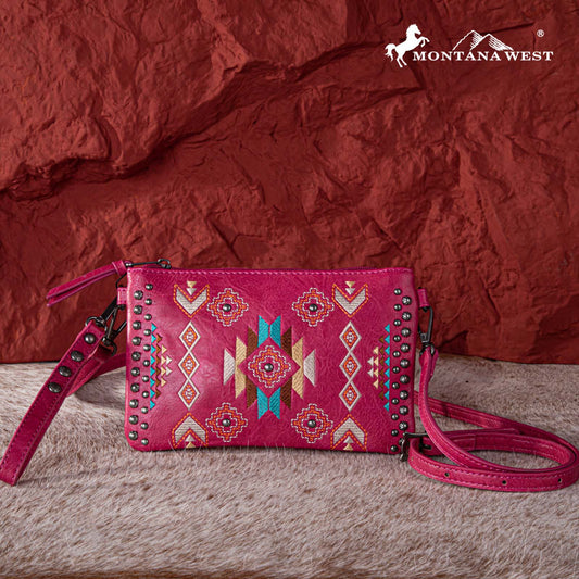 Montana West Embroidered Collection Clutch/Crossbody