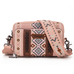 Wrangler Aztec Printed Crossbody Purse-Pink