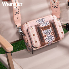 Wrangler Aztec Printed Crossbody Purse-Pink