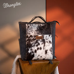 Wrangler Genuine Hair-On Cowhide Convertible Backpack