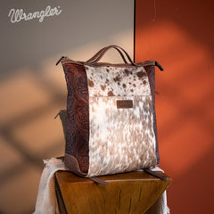 Wrangler Genuine Hair-On Cowhide Convertible Backpack