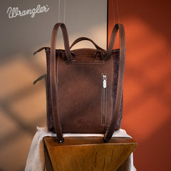 Wrangler Genuine Hair-On Cowhide Convertible Backpack