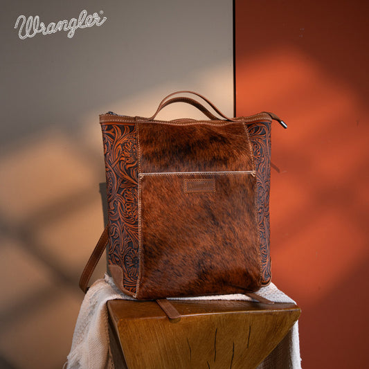 Wrangler Genuine Hair-On Cowhide Convertible Backpack