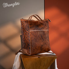 Wrangler Genuine Hair-On Cowhide Convertible Backpack