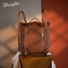 Wrangler Genuine Hair-On Cowhide Convertible Backpack