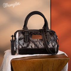 Wrangler Genuine Hair-On Cowhide Barrel Bag/Crossbody