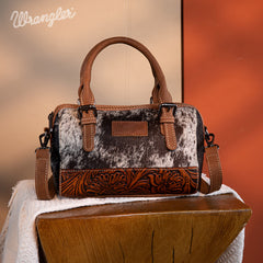 Wrangler Genuine Hair-On Cowhide Barrel Bag/Crossbody