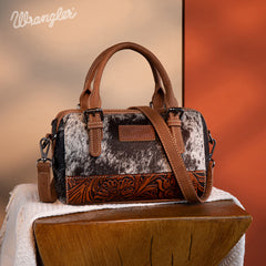 Wrangler Genuine Hair-On Cowhide Barrel Bag/Crossbody