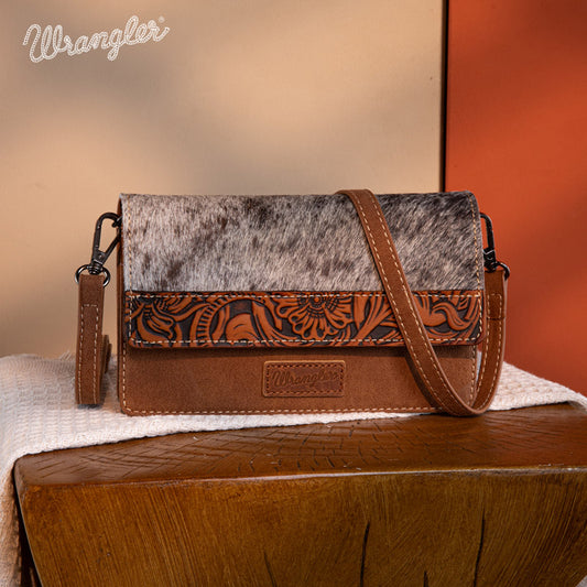 Wrangler Genuine Hair-On Cowhide Mini Crossbody