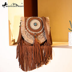 Montana West Concho Fringe Crossbody Purse